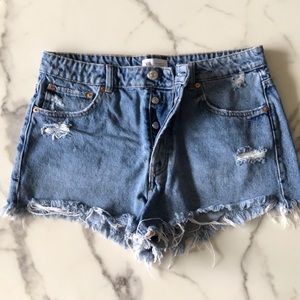 Zara cut off high waisted jean shorts